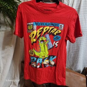 Nickelodeon Rugrats Reptar King of Monsters Red Graphic T-Shirt Small Comic